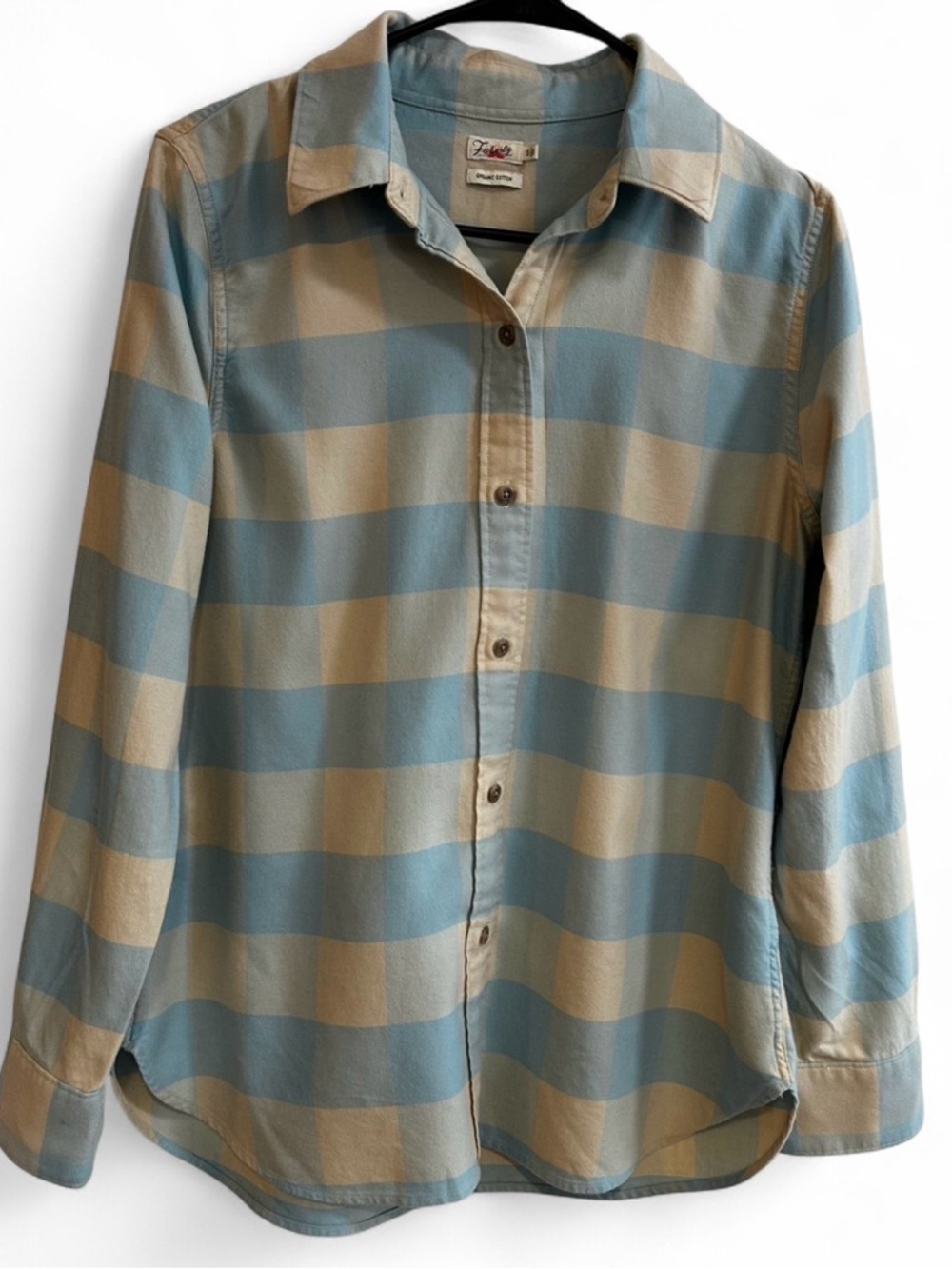Faherty Light Blue and Cream Checked Button Shirt - Picture 4 of 7